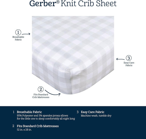 2-Pack Gerber Baby Unisex Knit Crib Sheet, Animal Geo Girl, One Size