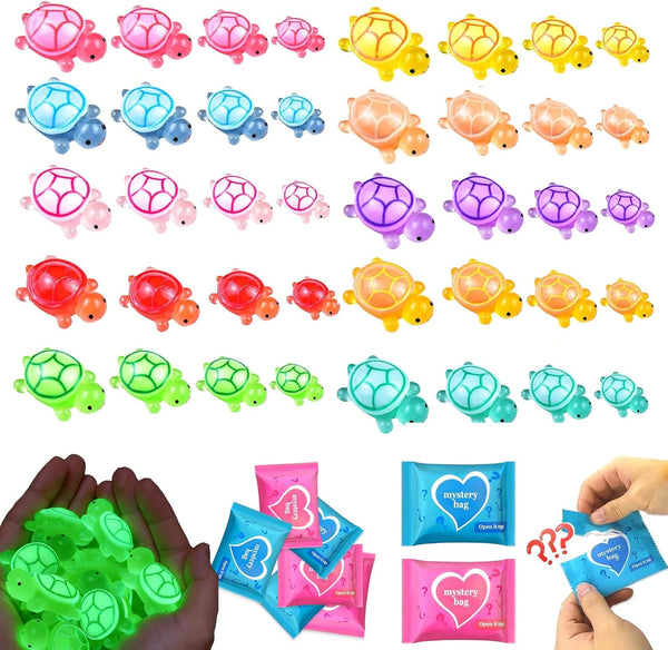 100 Pcs Mini Turtle Blind Bags for Kids - Glow in The