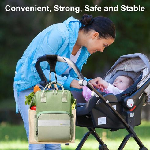 GuoluvSoo 4 Pack Backpack. Stroller Hooks Multifunctional Clips for Bags, Diaper Bags, Purse & Universal Fit