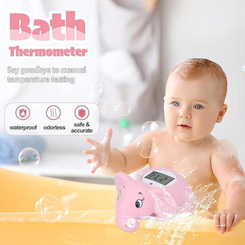 Hamwesh 10C 50C Baby Bath Thermometer, Automatic Switching to Range Water Thermometer, Bathtub with Cartoon Animal