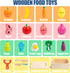 32 Sets Set Pcs Wooden Play Food for Kids Kitchen Accessories, Montessori Educational Toys Food, Pretend Play Food
