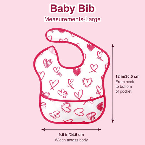 Accmor Baby Bibs for Eating, Waterproof Mess Proof Baby Toddler Bibs, Apron Smock Feeding Bibs for Girls Boys