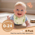 TDHD 8pcs/Pack [Baby Ruffled Bibs Baby Ruffled Bibs Solid Rainbow Print Saliva Towel Newborn Boys Girls Feeding Burp