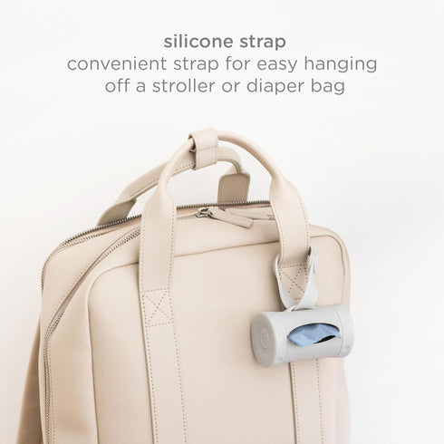 60 Ubbi On-the-Go Gray Bag Dispenser and Waste Disposal Bags Refill, Lavender Scented Diaper Bags, Baby Savings Bundle