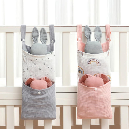 ZHENZQ Crib Hanging Diaper Bag For Baby Bed Toy Storage Newborns Strollers Organizers Bag Large Capacity Nappy Case