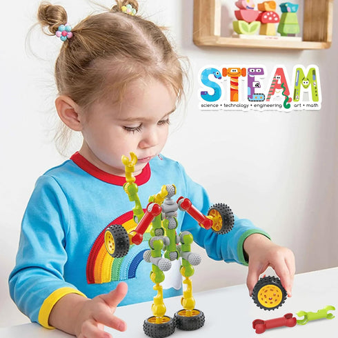 3 4 5 6 7 8 Kids,180 Huaker Stem Building Toys for Year Old Boys Girls Pieces Building Blocks Educational Learning Toys