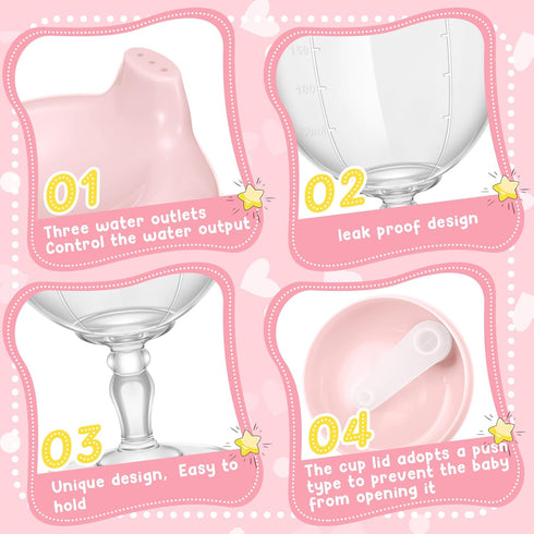1 Irenare Pcs Baby Wine Sippy Cup Plastic Goblet Cup No Spill Wine Glass Baby Sippy Goblet Glass Beverage Mug Milk