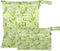 Burbuja Daisies in Green Wet Dry Bags for Baby Cloth Diaper 2 Pack,