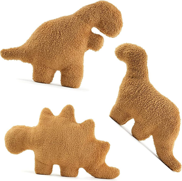 3 Packs Dino Nugget Pillow Plush, 18 inches Dinosaur Chicken Nugget Stuffed Animal Toy, Birthday Party Decoration for