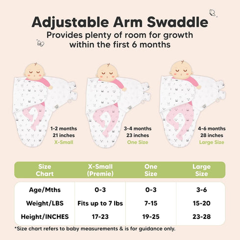 3-Pack 0-3 KeaBabies Organic Baby Swaddle Sleep Sacks - Swaddles for Newborns, Infant Months, Baby Girls, Boys, Soft