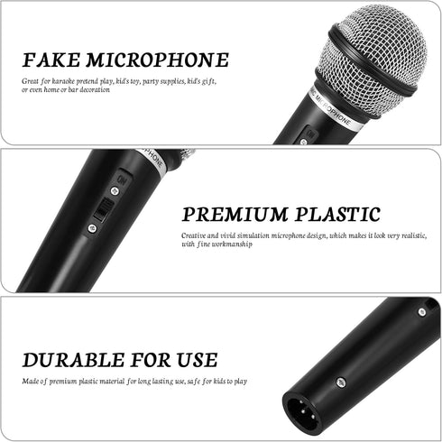 IMIKEYA Kids Microphone, Pretend Play Plastic Microphone for Birthday Favors, Costume Prop