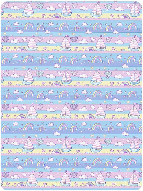 miaozhen Sailboat 1 Pack 52x28 Cotton Crib Sheets for Baby Boys Girls Soft Breathable Island Cartoon Crib Mattress