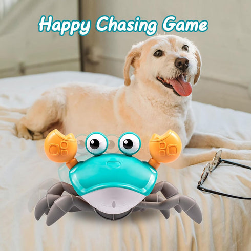 Dog Toys Escaping Crab Crawling Toy with Music Control & Lights, Dancing Crab Interactive Fun for Small Dogs