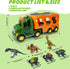 3 3 3-5-7, 3 4 5 6 7+ Dinosaur Toy Trucks with Dino Cars & Dino Figures, Sound Light Transport Carrier Truck Dinosaur