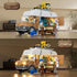FUNWHOLE Carpentry Van Lighting Building-Bricks Set, 496 Pcs Farm Woodworker Car Collectible Display for Adults