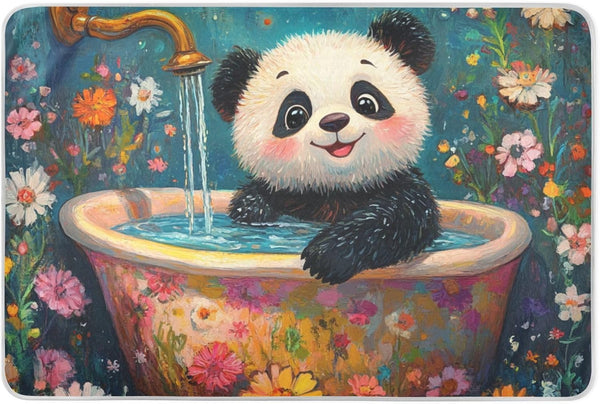 Yoogain Cartoon Panda Retro Bathtub Bed Underpads Waterproof Washable Potty Training Cover Breathable