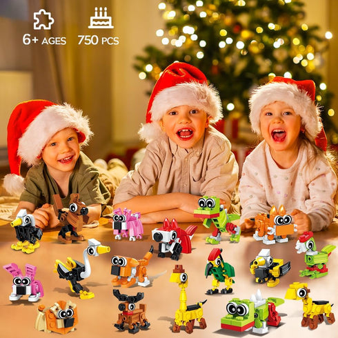 30 Pack Party Favors for Kids Building Toy, 750 PCS Animals Building Block Set for Goodie Bag Stuffers, Classroom Prizes