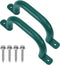 2 Pack Green 10'' Playground Handles - Outdoor Playset Grab Handles, Swing Set Hardware Kit for Kids