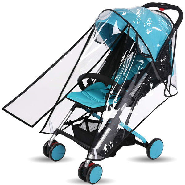 Baby Stroller Rain Cover, Universal Umbrella Weather Shield, Protects from Rain, Wind, Snow, Dust, Waterproof, Clear
