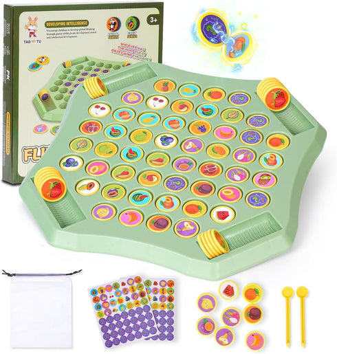 54PCS Flip Chess Memory Game, 2025 Fruit Flip Chess Board Game, Memory