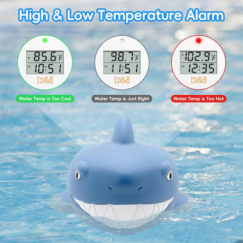 b&h Baby Bath Thermometer, Digital Toddler Thermometer for Bathtub and Room, Waterproof Shark Floats in Water