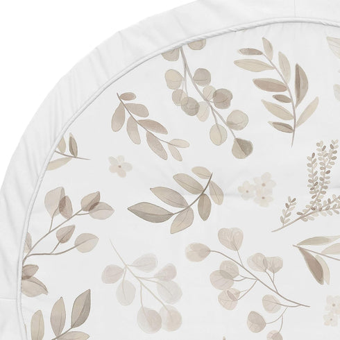Tummy Sweet Jojo Designs Leaf Boy or Girl Baby Playmat Time Infant Play Mat - Gender Neutral Floral Ivory Beige Taupe