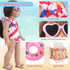 18 Inch Doll Summer Outfits Set, Vibrant Swimming Playset for American Doll Girls with Bikini Swimsuits and Accessories