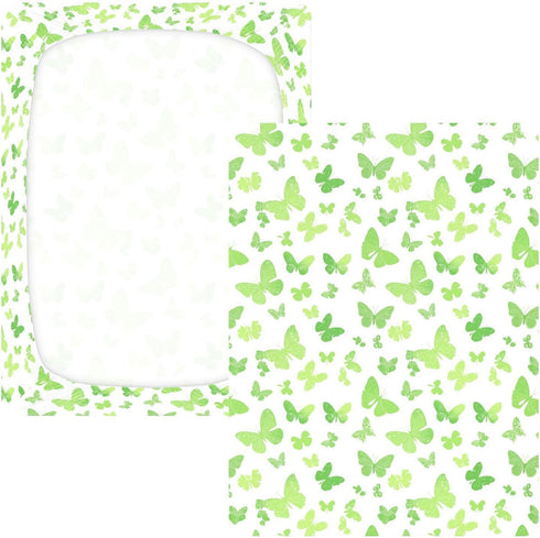 miaozhen 1 Pack 52x28 Cotton Crib Sheets for Baby Boys Girls Ultra Soft Butterfly St Patricks Day Crib Mattress Sheet