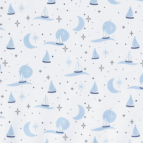 Sailboat Lambs & Ivy Little Skipper Cotton Nautical Fitted Crib/Toddler Sheet
