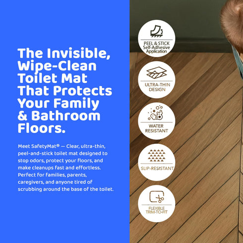 SafetyMat Peel Stick Potty Training Mat, Invisible Slip Resistant Protection for Floors, Waterproof, Durable, Easy