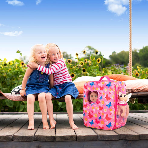 18 Inch Backpack 18 Inch ZITA ELEMENT Girl Doll Butterfly Design Carrier Bag with Clothes and Accessories Including