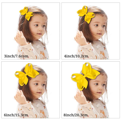Oaoleer Hair Bows, 30 Colors 4 Inch Grosgrain Ribbon Bows with Alligator Clips for Girls and Kids