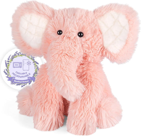 SuzziPals Heatable & Coolable Elephant Stuffed Animals, Microwavable Heating Pads, Stress &