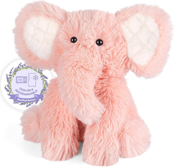 SuzziPals Heatable & Coolable Elephant Stuffed Animals, Microwavable Heating Pads, Stress &