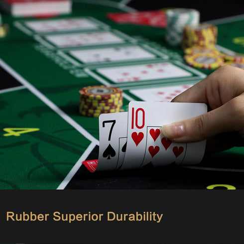 JIESITE 47 24Inch x Texas Hold'Em Poker Mat Portable Rubber Poker Table Top Water Waterproof, Noise Reduction Suitable