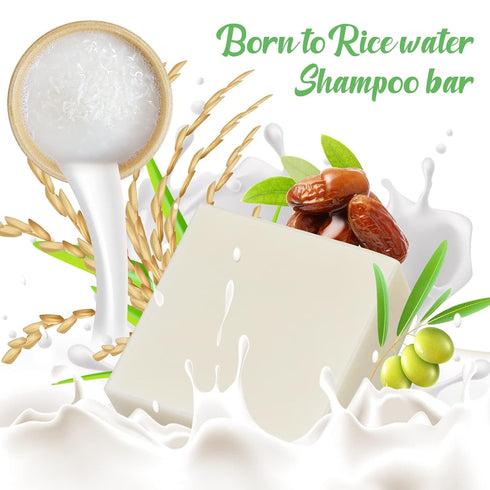 Generic 2-in-1 130g Rice Water Shampoo Bar Natural Shampoo and Conditioner Bar, Moisturizing & Strengthening Hair