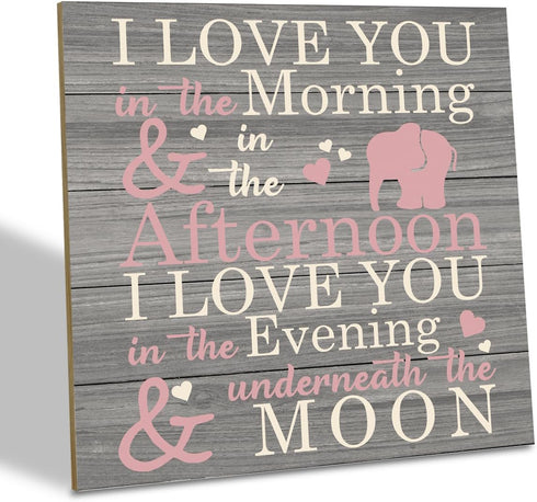 SUSZDOU Love Sign, Wood Plaque Table Art Sign 6.2 * 6.2inch, Elephant Wood