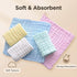 CoekMoed 5 Pcs Baby Muslin Washcloth, Soft Newborn Face Towel, Cotton Extra Absorbent Burp Cloths for Baby,Breathable