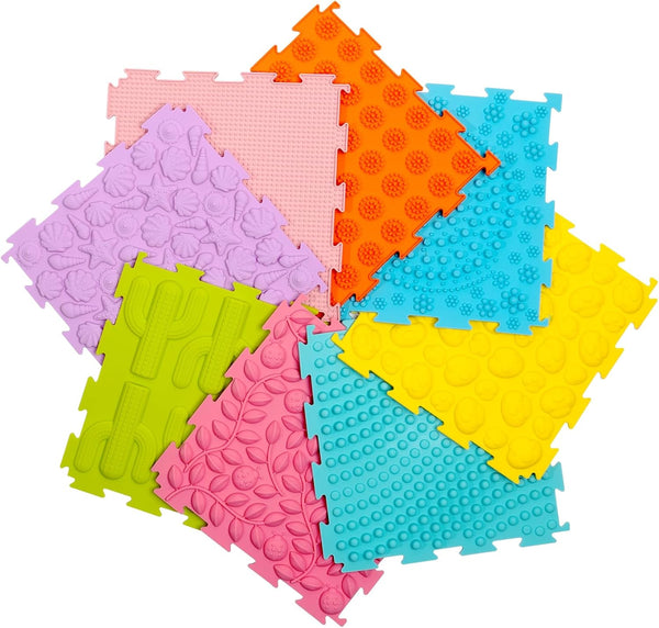8 Pcs Sensory Mats, Sensory Tiles Puzzle Floor Mat for Kids Sensory