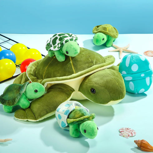 6 12" Mommy 3 2 Aoriher Pieces Sea Turtle Stuffed Animal with Babies Stuffed Sea Turtle with Little Plush Plush Eggs