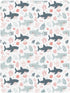 miaozhen 1 Pack 52x28 Cotton Baby Crib Sheets Comfy Breathable Cute Cartoon Tropical Shark White Toddler Mattresses