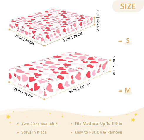 miaozhen 1 Pack 52x28 Cotton Baby Crib Sheets for Boys Girls Soft Stretchy You are Mine Valentines Unisex Child Crib