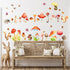 Watercolor Mushroom Wall Decals Colorful Mushroom Wall Stickers Cute Animal Autumn Leaf Wall Stickers Peel and Stick