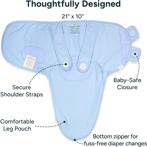 0-3 Swaddle Wrap for Newborns Premium Organic Cotton, Wake Me Not Swaddle with Baby-Safe Closure, Ultra-Soft & Snug