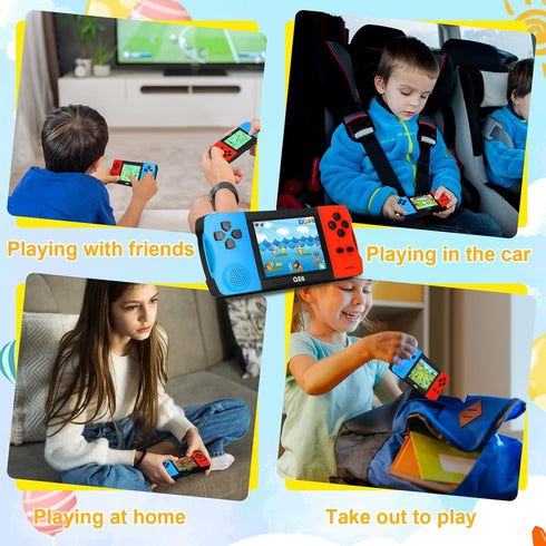 200+ 3.5" Handheld Games for Kids with Built-in Classic Retro Games, IPS Screen Portable & Rechargeable Arcade Gaming