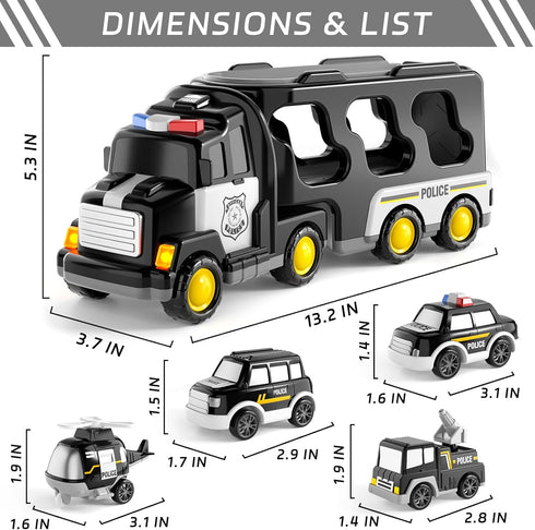 5 1 1 2 3 4 5 1-3 3-5, 1 2 3 4 5 Bennol Toddler in Police Truck Toys for Year Old Boys, Police Rescue Vehicles Car
