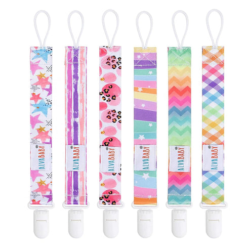 ALVABABY Baby Pacifier Clips Paci Universal Holder Leash Pacifier Clip Binky Holder