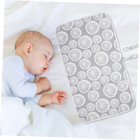 YARNOW Portable Changing Pad Gray Lemon Diaper Cushion Mat Travel Lightweight Diaper Mat for Cribs Playpens