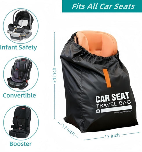 Kcicephine Car Seat Travel Bag for Airplane,Gate Check Storage Bag for Car Seat Airport,Universal Car Seat Bags