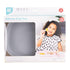 Bumkins Toddler and Baby Suction Plate, Silicone Grip Dish Large Tray for Big Kids, Non Skid Sticky Bottom, Platinum